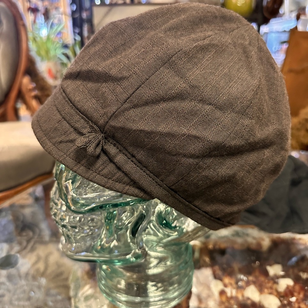 Goorin bros brown satin lined cap vintage y2k sz M